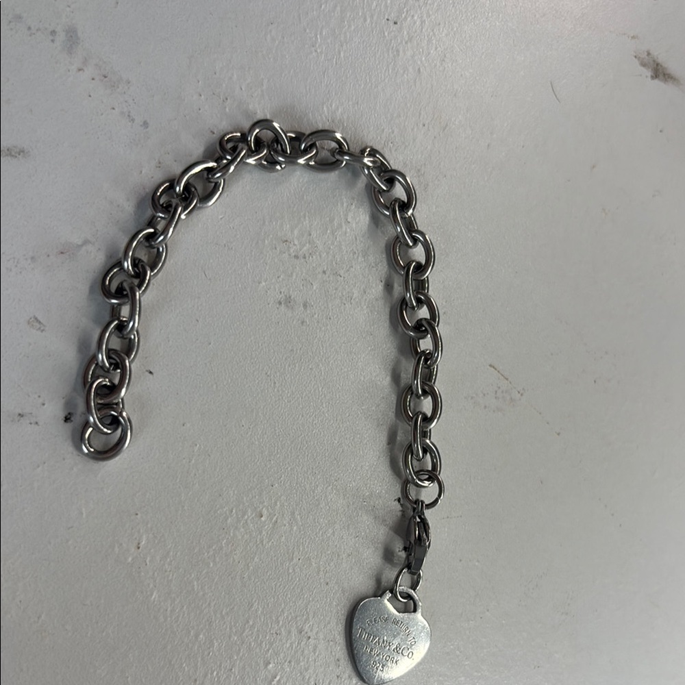 Tiffany & Co. Silver Heart Pendant Bracelet